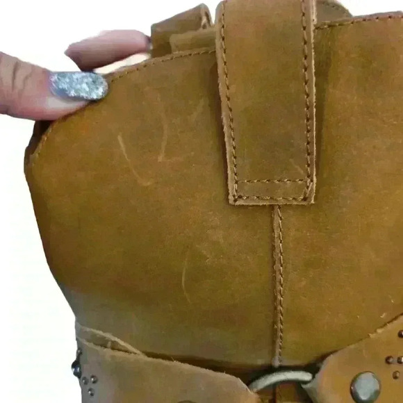 Dingo Women's Tan Silverada Western Cowboy Boots With Harness And Studs 8.5 - Picture 12 of 16